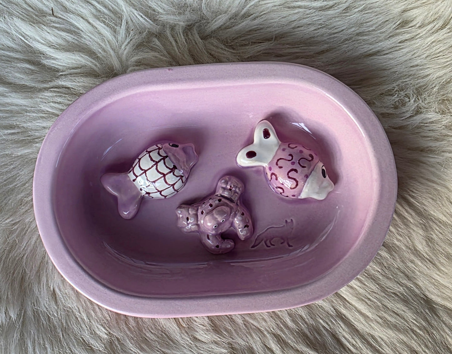 Keramik-Antischlingnapf für Katzen – Meeresbewohner