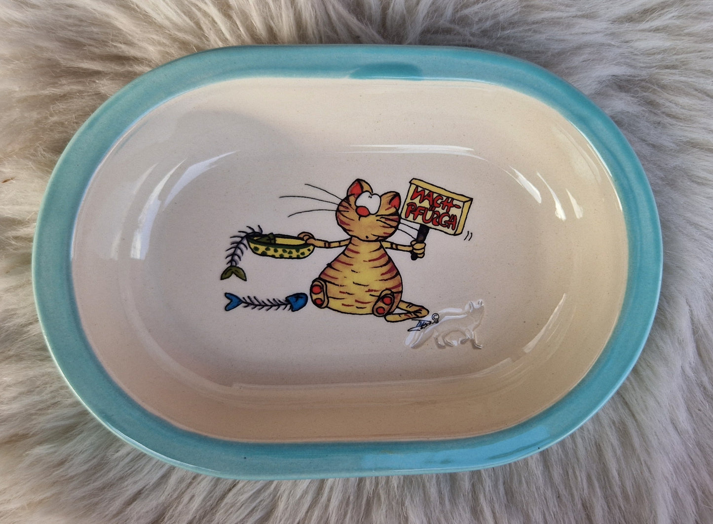 Keramik Schale für Surefeed mit Farbrand und Pucki Nachpfüsch