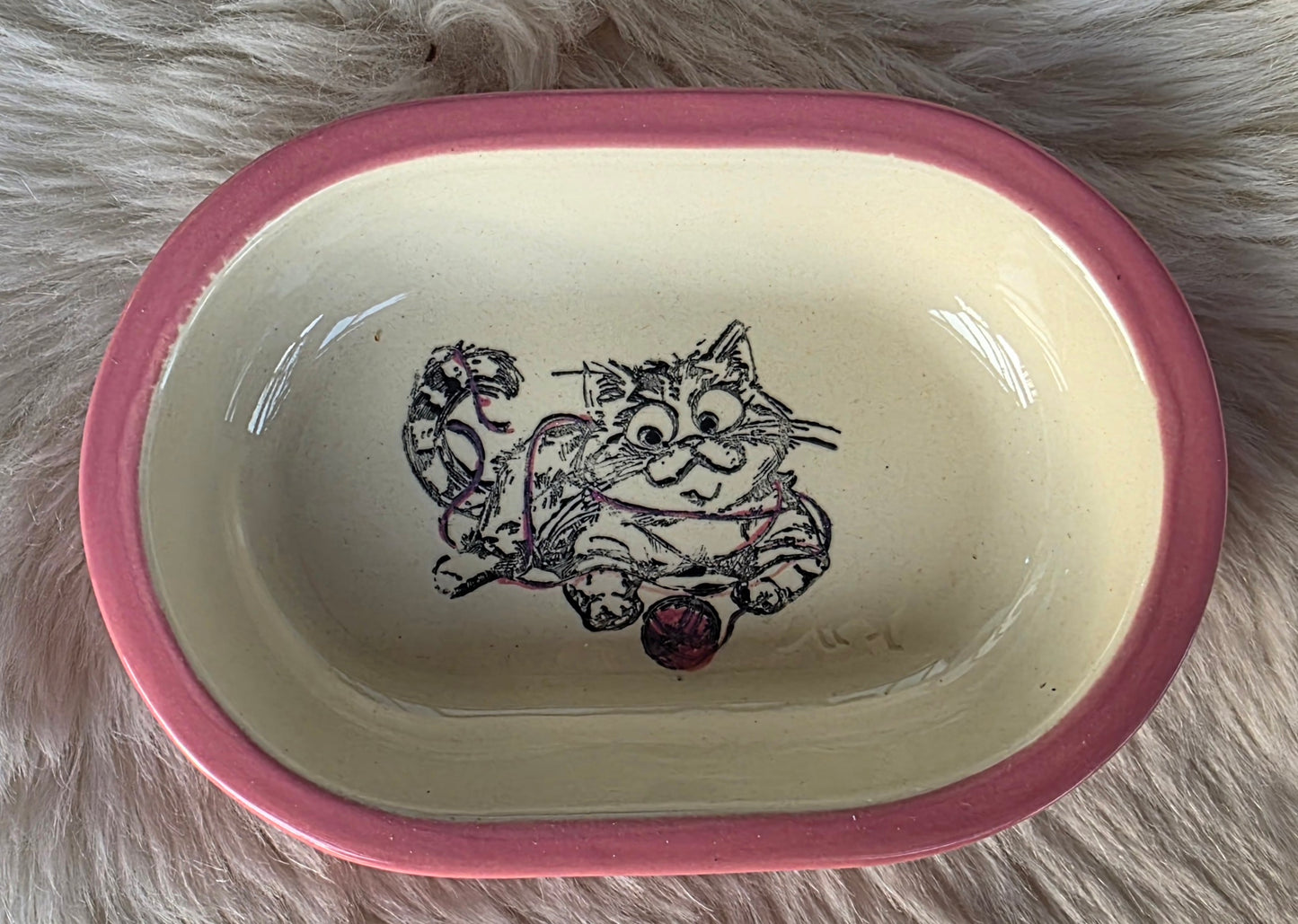 Keramik Schale für Surefeed mit Farbrand "Finn im Woll-Paradies"
