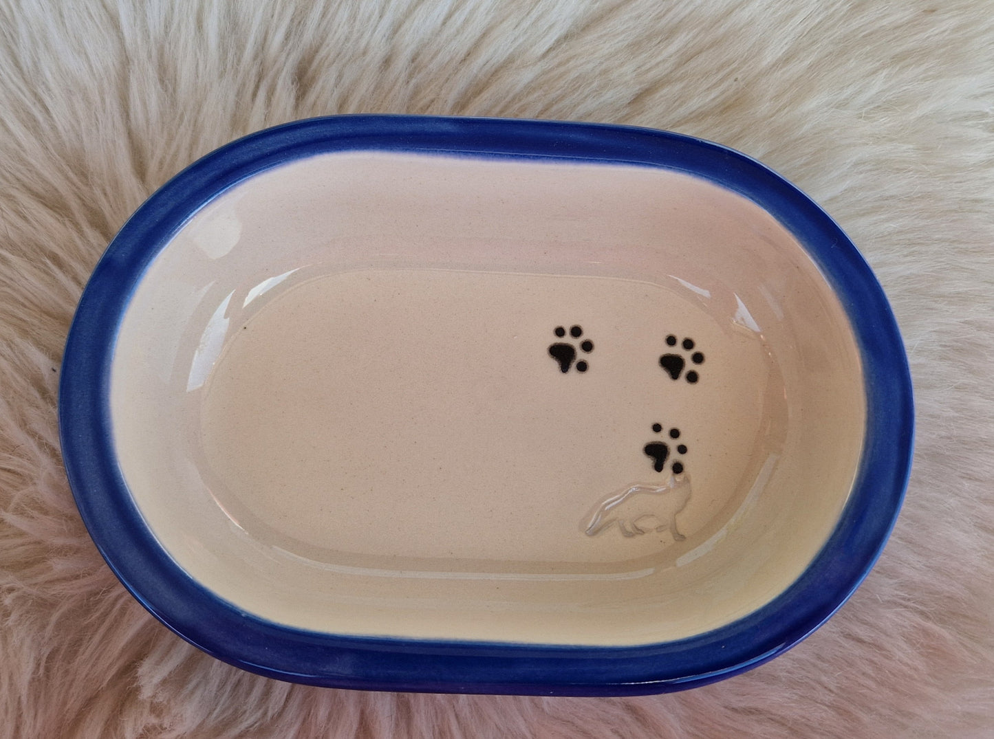 Keramik Schale für Surefeed mit Farbrand und Pfötchen