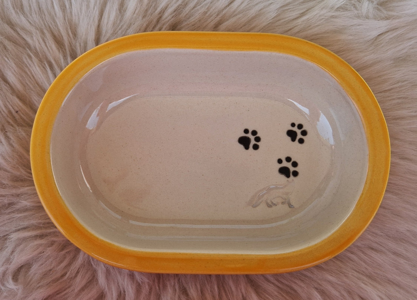Keramik Schale für Surefeed mit Farbrand und Pfötchen