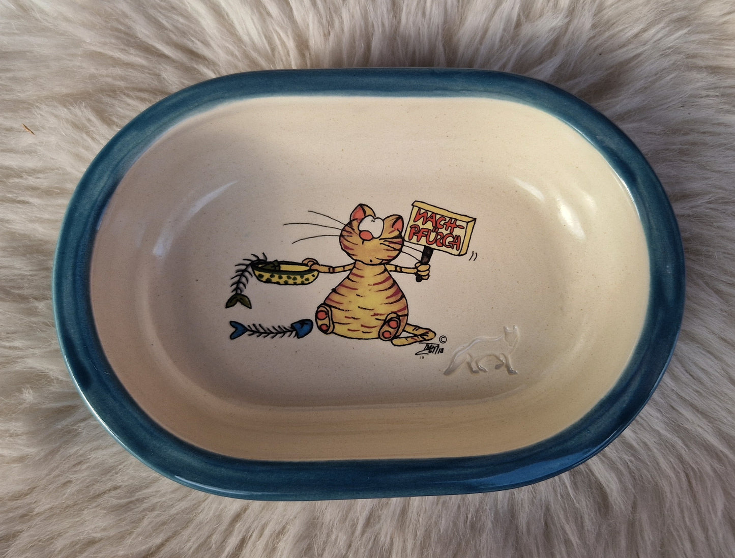 Keramik Schale für Surefeed mit Farbrand und Pucki Nachpfüsch