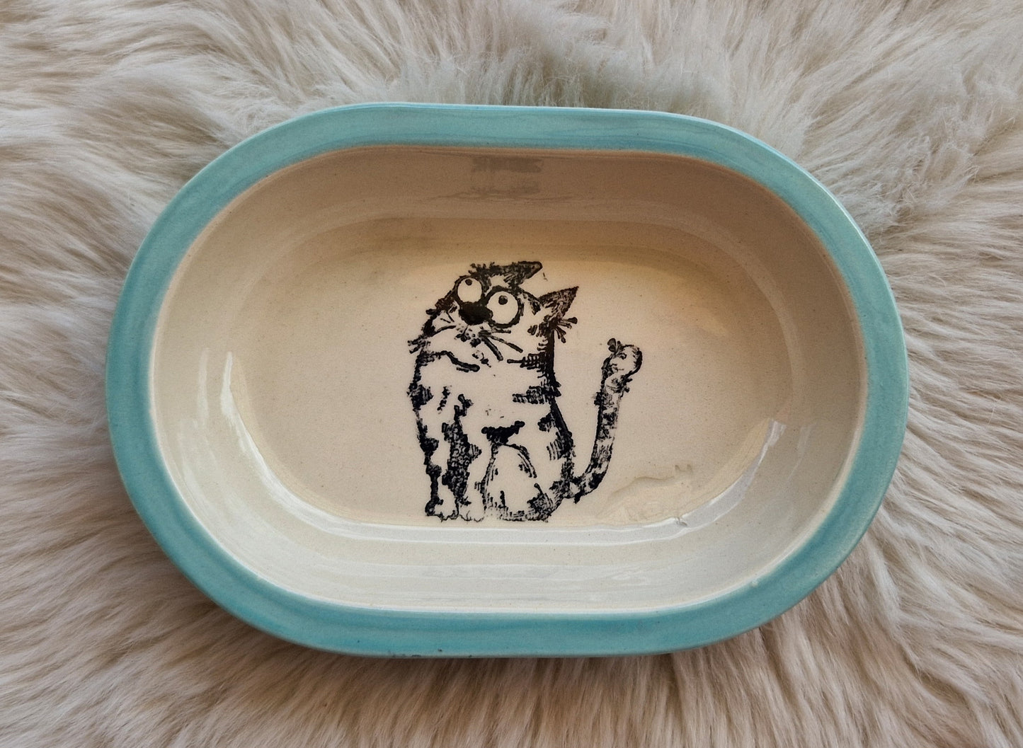 Keramik Schale für Surefeed mit Farbrand "Finns Bitte - Bitte, nur ein kleines Stückchen!"