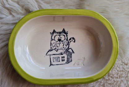 Keramik Schale für Surefeed mit Farbrand "Finns Boxenstopp"