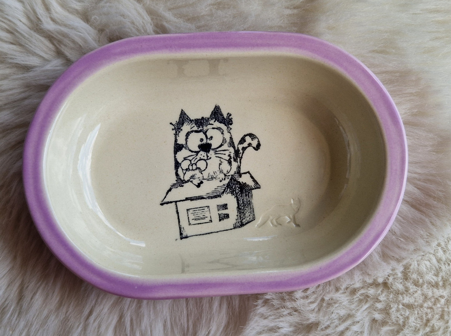 Keramik Schale für Surefeed mit Farbrand "Finns Boxenstopp"