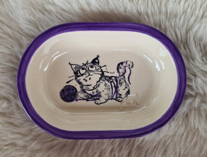 Keramik Schale für Surefeed mit Farbrand "Finn im Woll-Paradies"