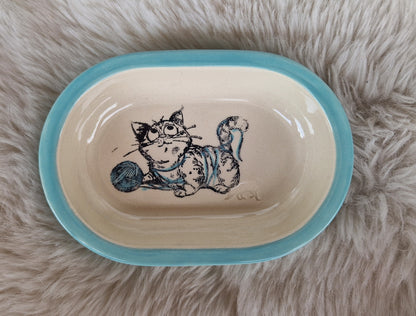 Keramik Schale für Surefeed mit Farbrand "Finn im Woll-Paradies"