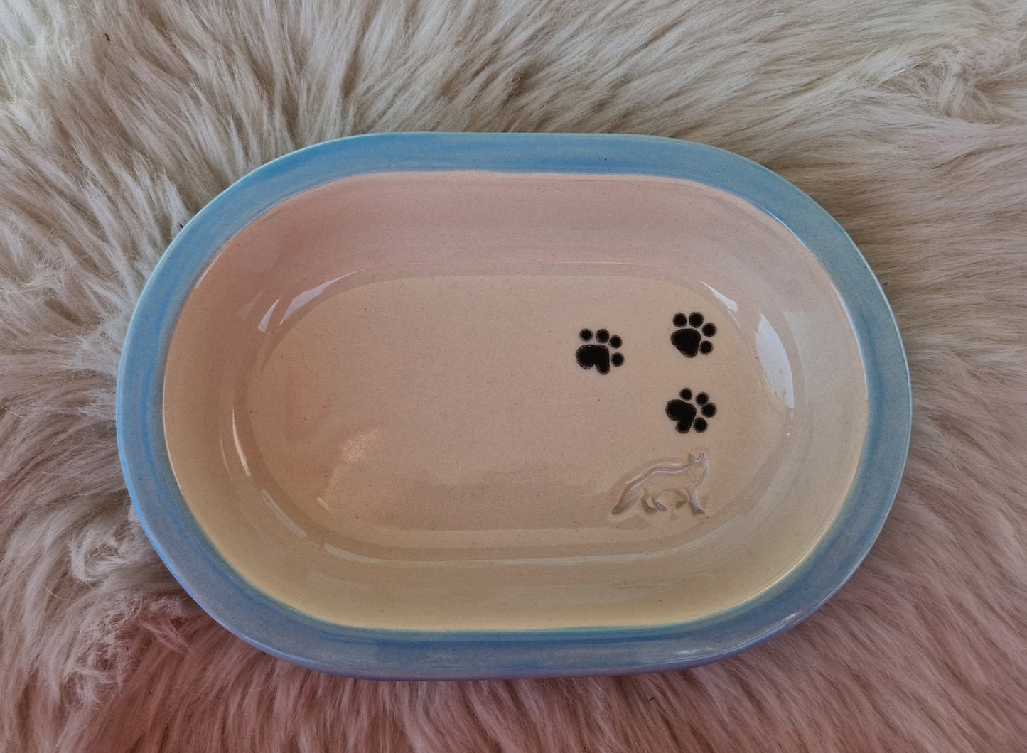 Keramik Schale für Surefeed mit Farbrand und Pfötchen