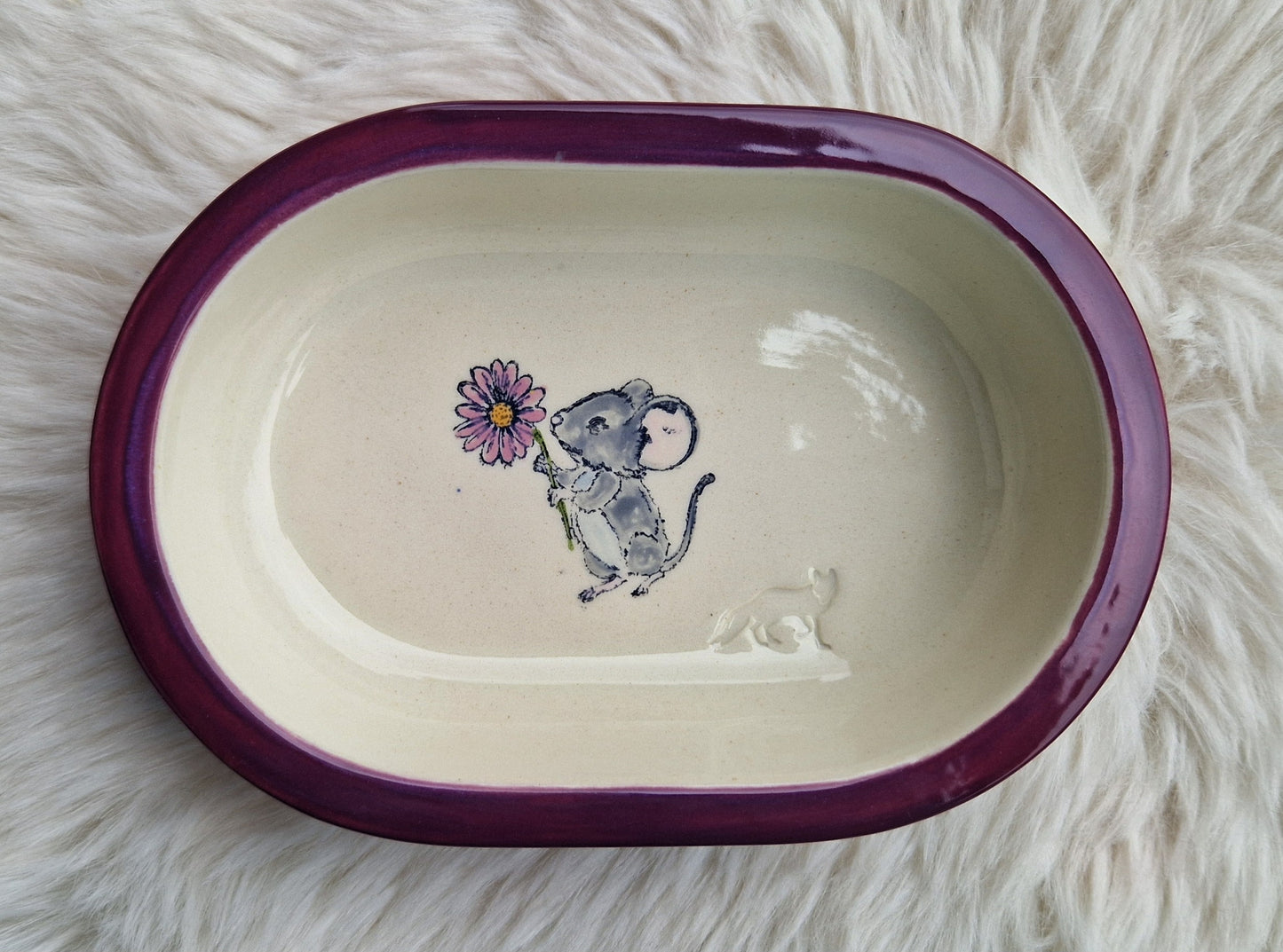 Keramik Schale für Surefeed mit Farbrand und diversen Mausmotiven