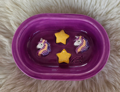 Keramik-Antischlingnapf für Katzen – Landmotive