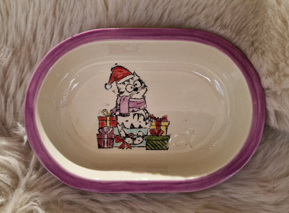 Keramik Schale für Surefeed mit Farbrand "Finn der Paketwächter"