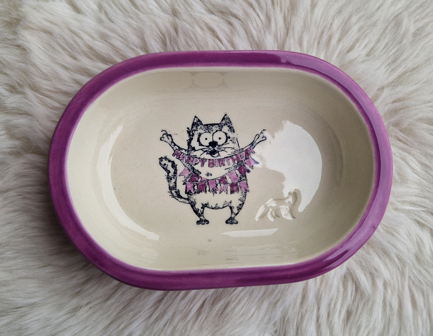 Keramik Schale für Surefeed mit Farbrand "Finn feiert Geburtstag"