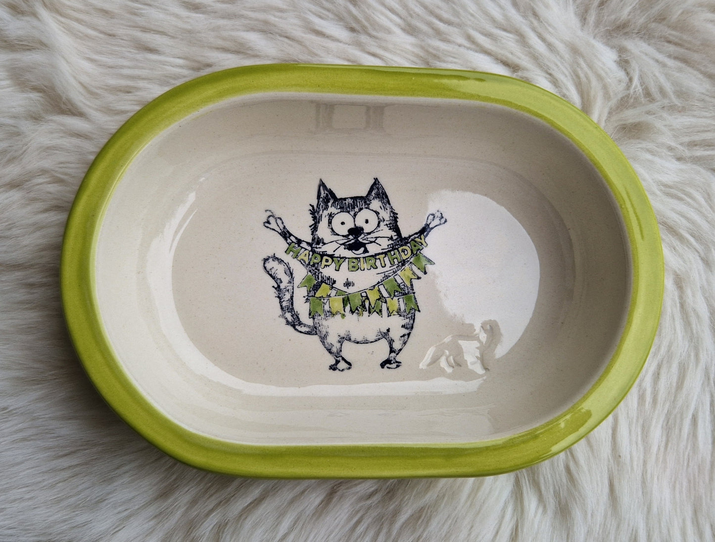 Keramik Schale für Surefeed mit Farbrand "Finn feiert Geburtstag"