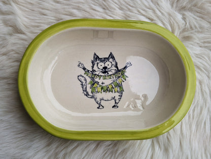 Keramik Schale für Surefeed mit Farbrand "Finn feiert Geburtstag"