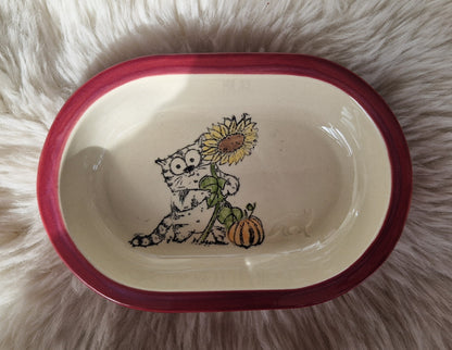Keramik Schale für Surefeed mit Farbrand "Finn mit Sonnenblume"