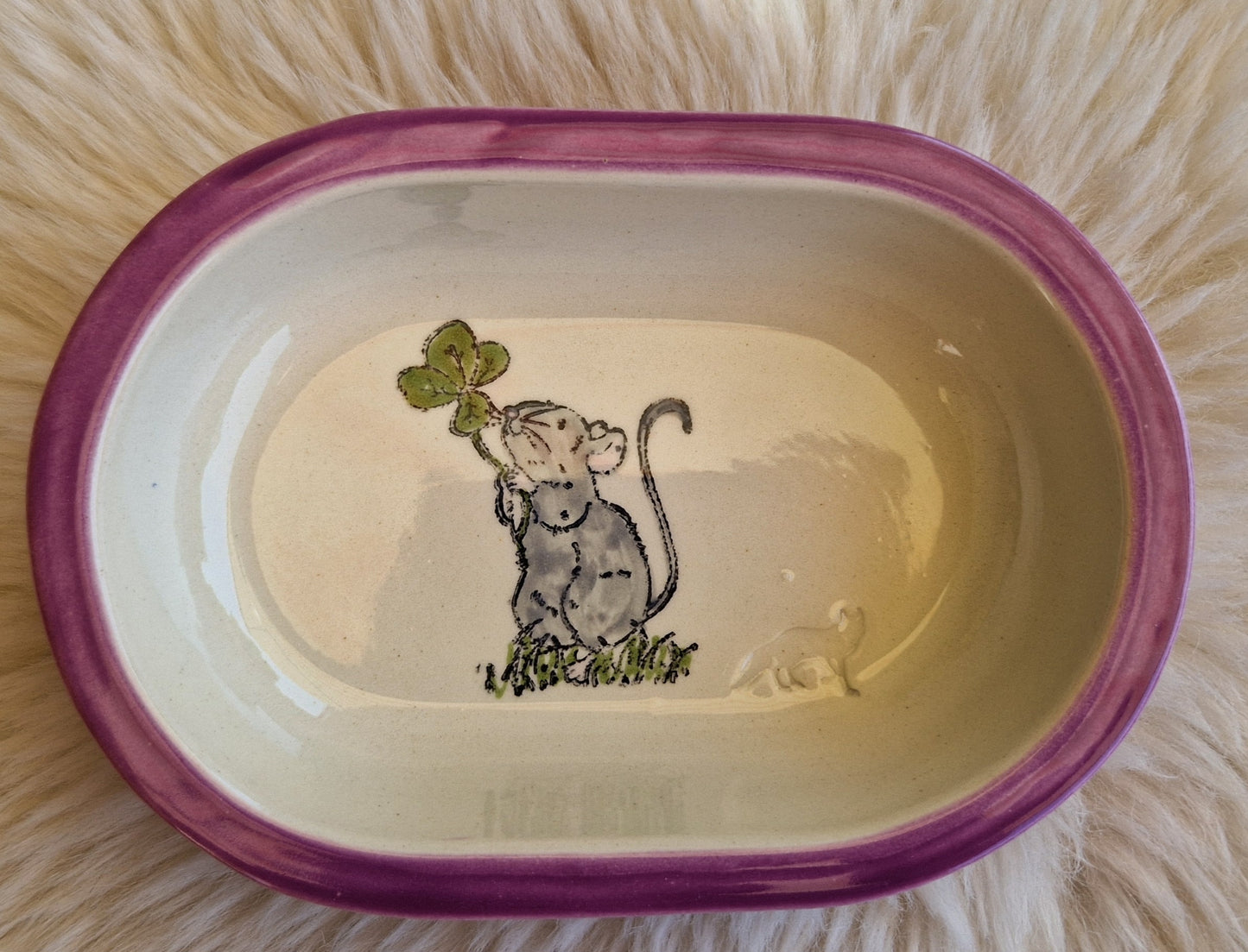 Keramik Schale für Surefeed mit Farbrand und diversen Mausmotiven