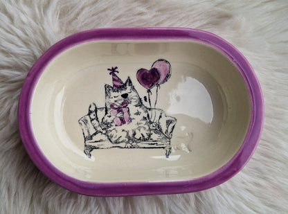 Keramik Schale für Surefeed mit Farbrand "Finn feiert Party"