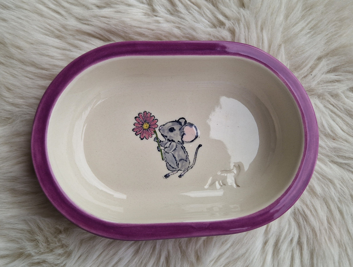 Keramik Schale für Surefeed mit Farbrand und diversen Mausmotiven