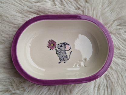 Keramik Schale für Surefeed mit Farbrand und diversen Mausmotiven