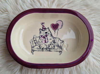 Keramik Schale für Surefeed mit Farbrand "Finn feiert Party"