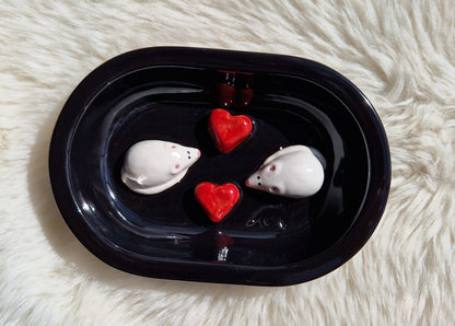 Keramik-Antischlingnapf für Katzen – Landmotive