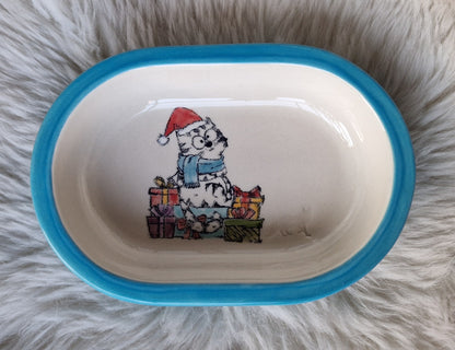 Keramik Schale für Surefeed mit Farbrand "Finn der Paketwächter"