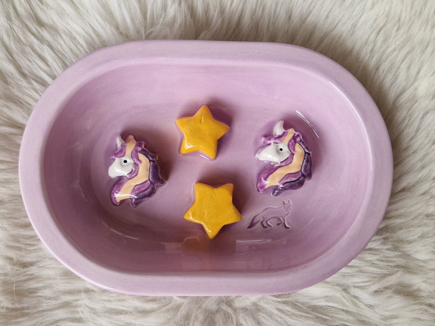 Keramik-Antischlingnapf für Katzen – Landmotive