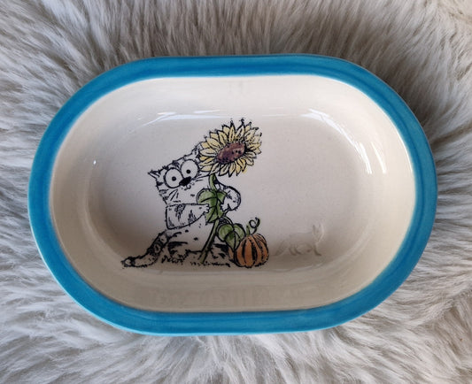 Keramik Schale für Surefeed mit Farbrand "Finn mit Sonnenblume"