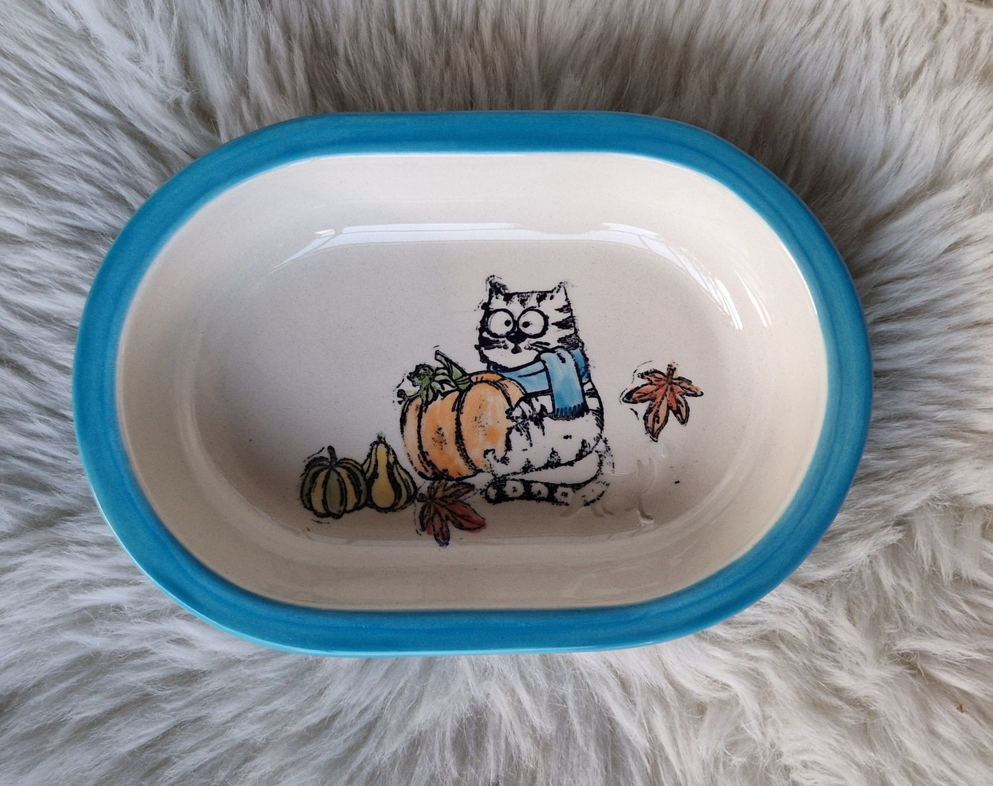 Keramik Schale für Surefeed mit Farbrand "Finn im Kürbisfieber"