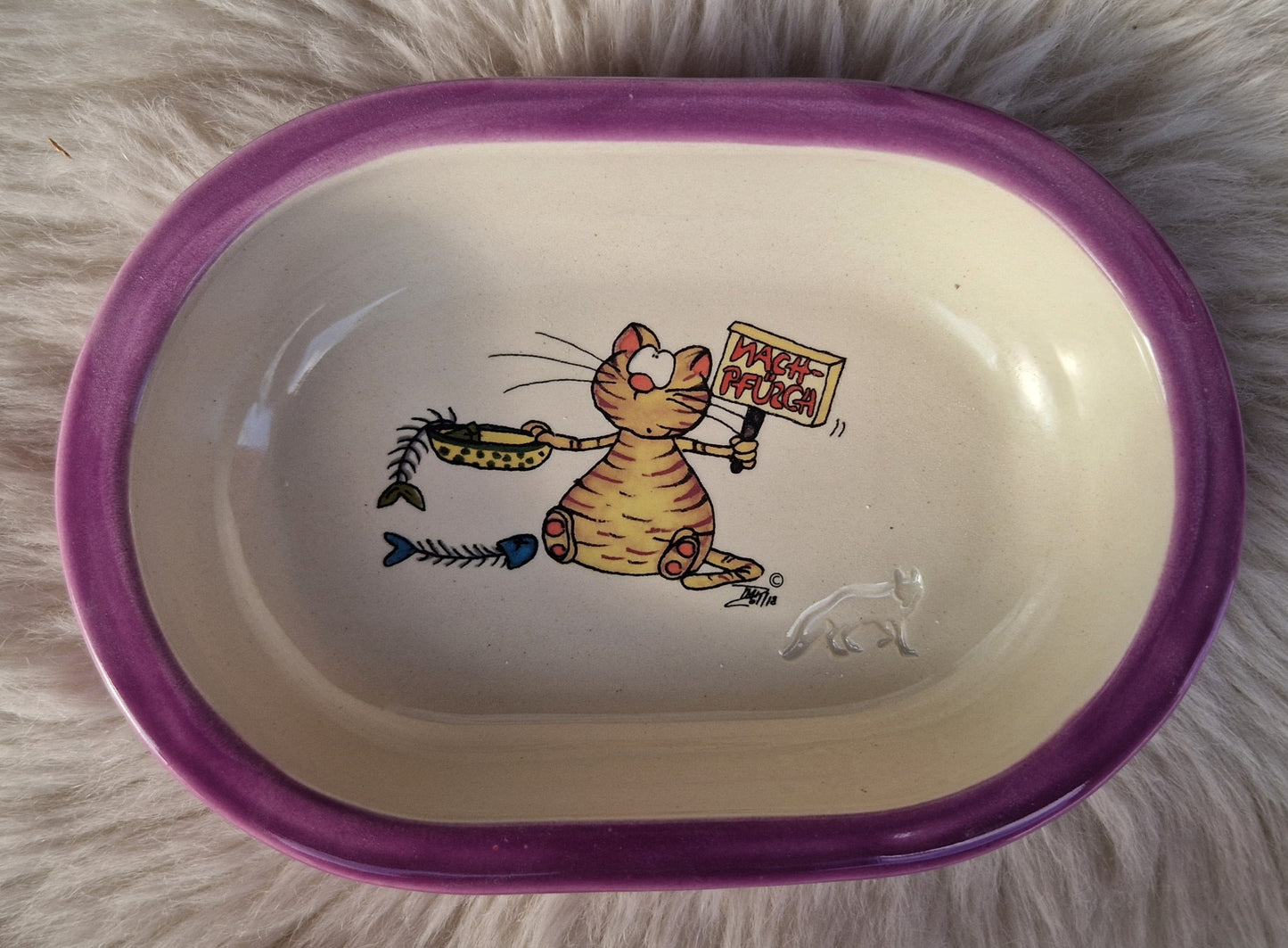 Keramik Schale für Surefeed mit Farbrand und Pucki Nachpfüsch