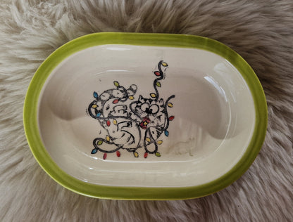 Keramik Schale für Surefeed mit Farbrand "Finn und das Lichterketten Desaster"