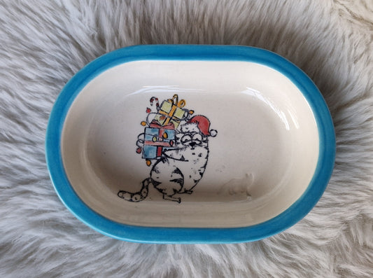 Keramik Schale für Surefeed mit Farbrand "Finn der Geschenkeschlepper"