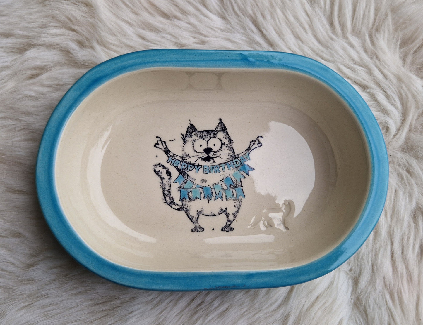 Keramik Schale für Surefeed mit Farbrand "Finn feiert Geburtstag"