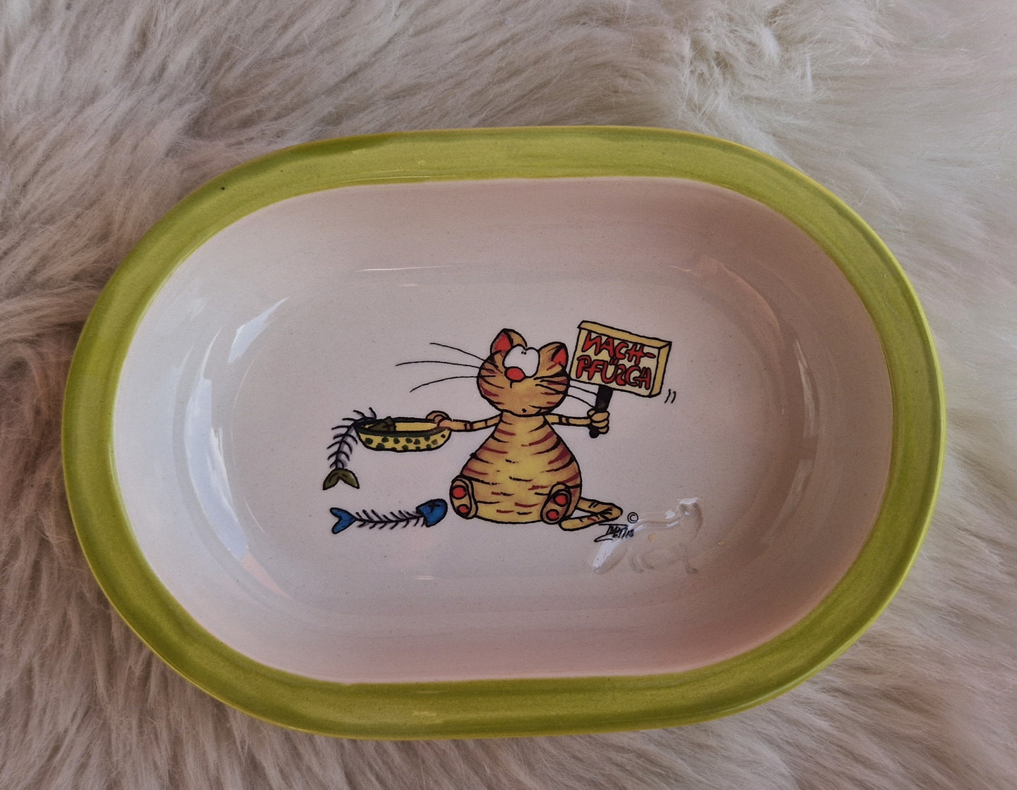 Keramik Schale für Surefeed mit Farbrand und Pucki Nachpfüsch