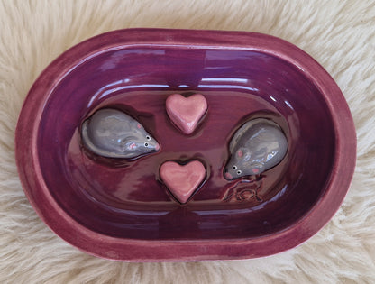 Keramik-Antischlingnapf für Katzen – Landmotive