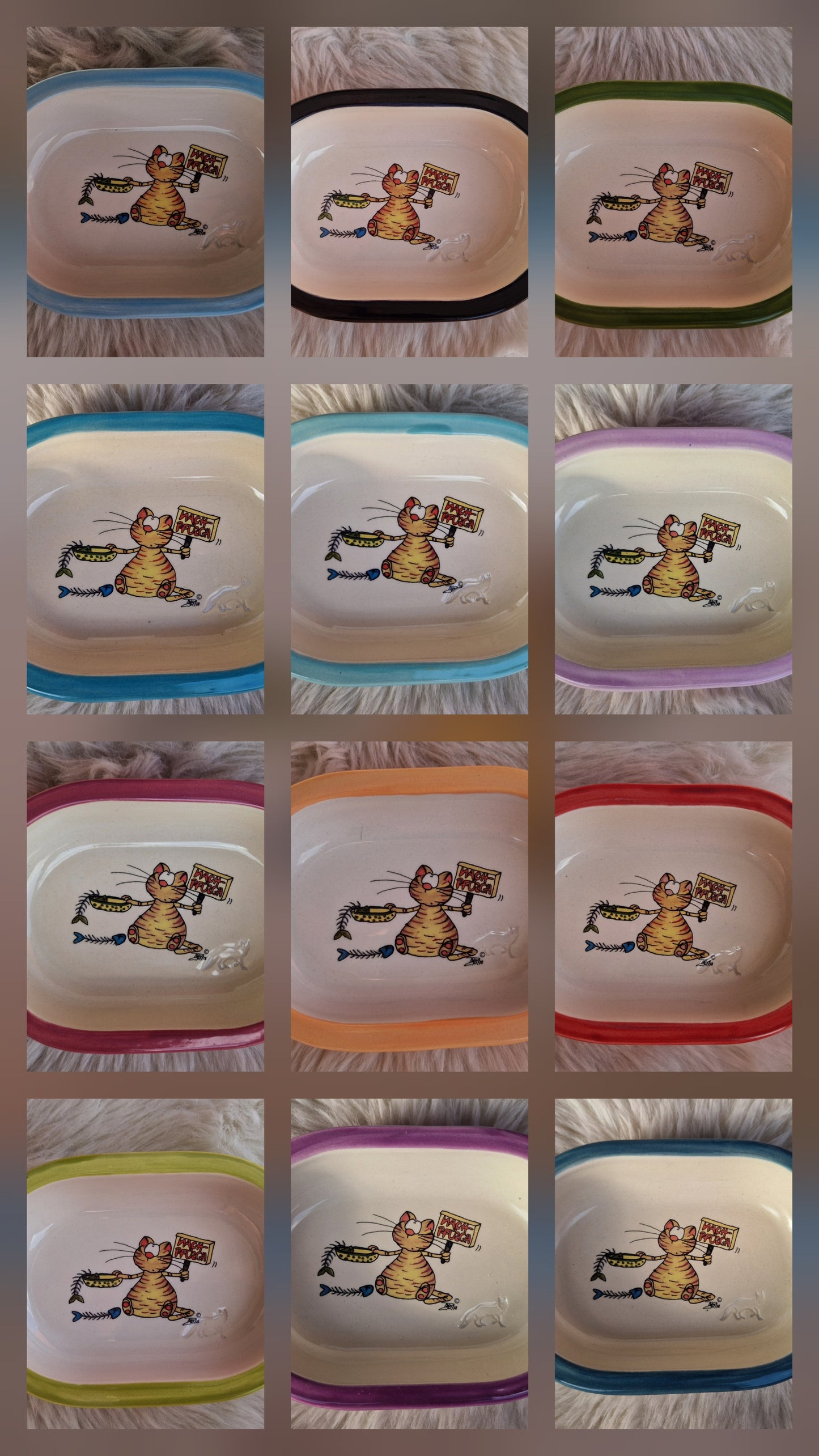 Keramik Schale für Surefeed mit Farbrand und Pucki Nachpfüsch