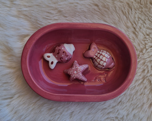 Keramik-Antischlingnapf für Katzen – Meeresbewohner