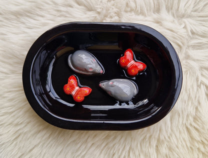 Keramik-Antischlingnapf für Katzen – Landmotive