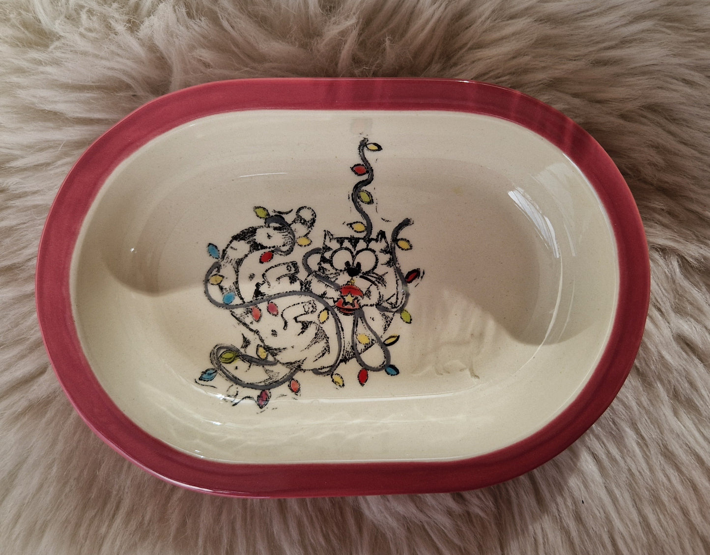 Keramik Schale für Surefeed mit Farbrand "Finn und das Lichterketten Desaster"