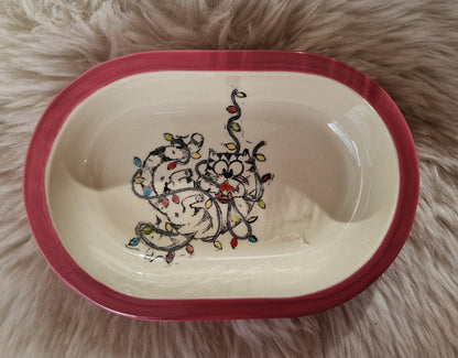 Keramik Schale für Surefeed mit Farbrand "Finn und das Lichterketten Desaster"