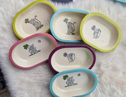 Keramik Schale für Surefeed mit Farbrand und diversen Mausmotiven