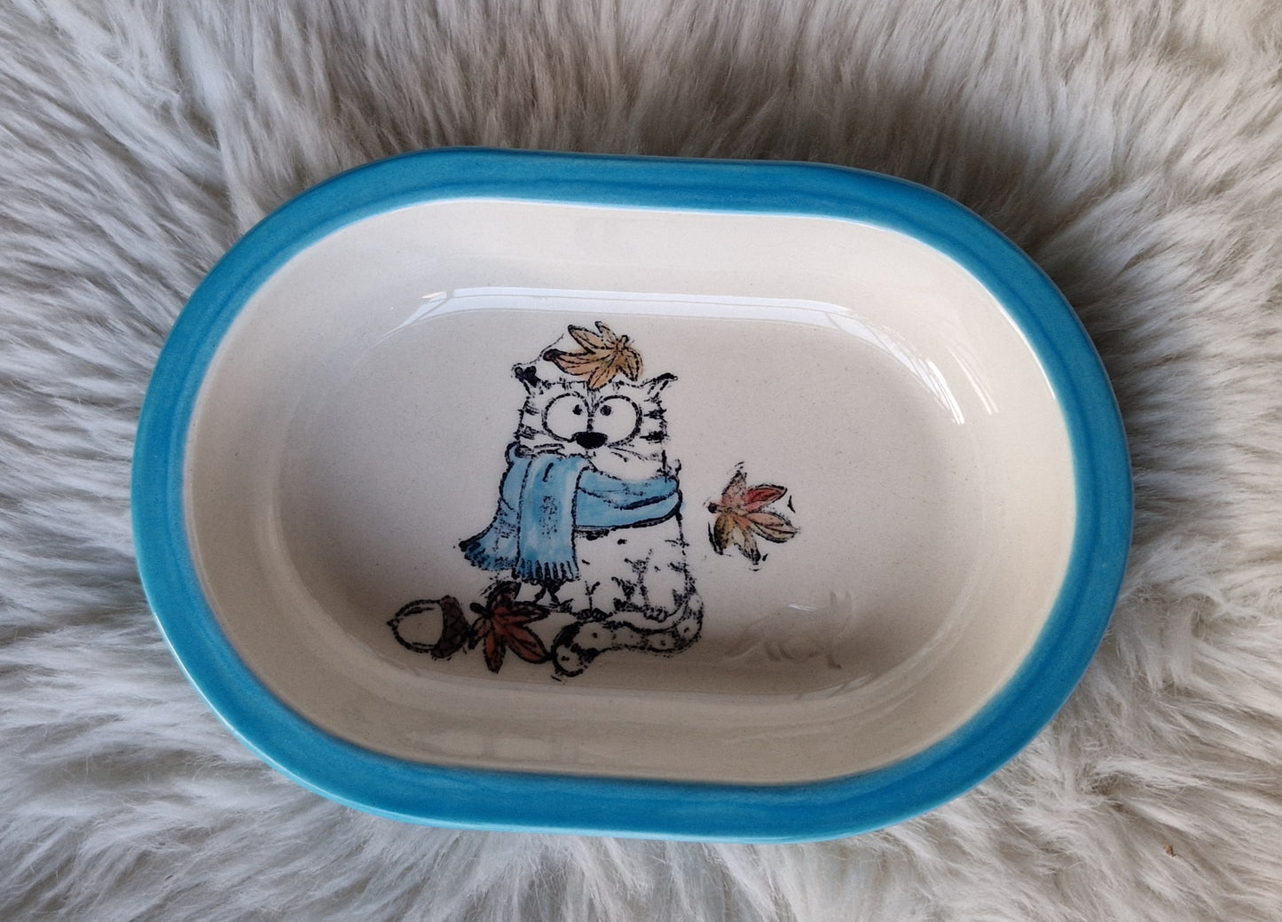 Keramik Schale für Surefeed mit Farbrand "Finn's kuscheliger Herbst"