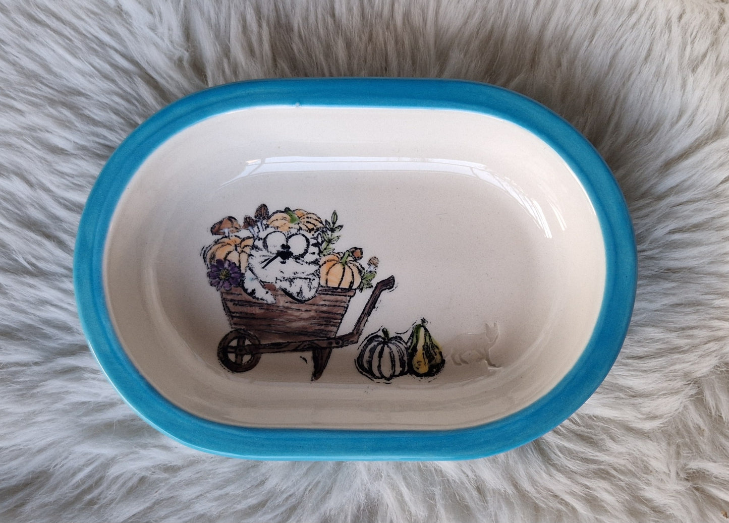 Keramik Schale für Surefeed mit Farbrand "Finn auf Erntetour"