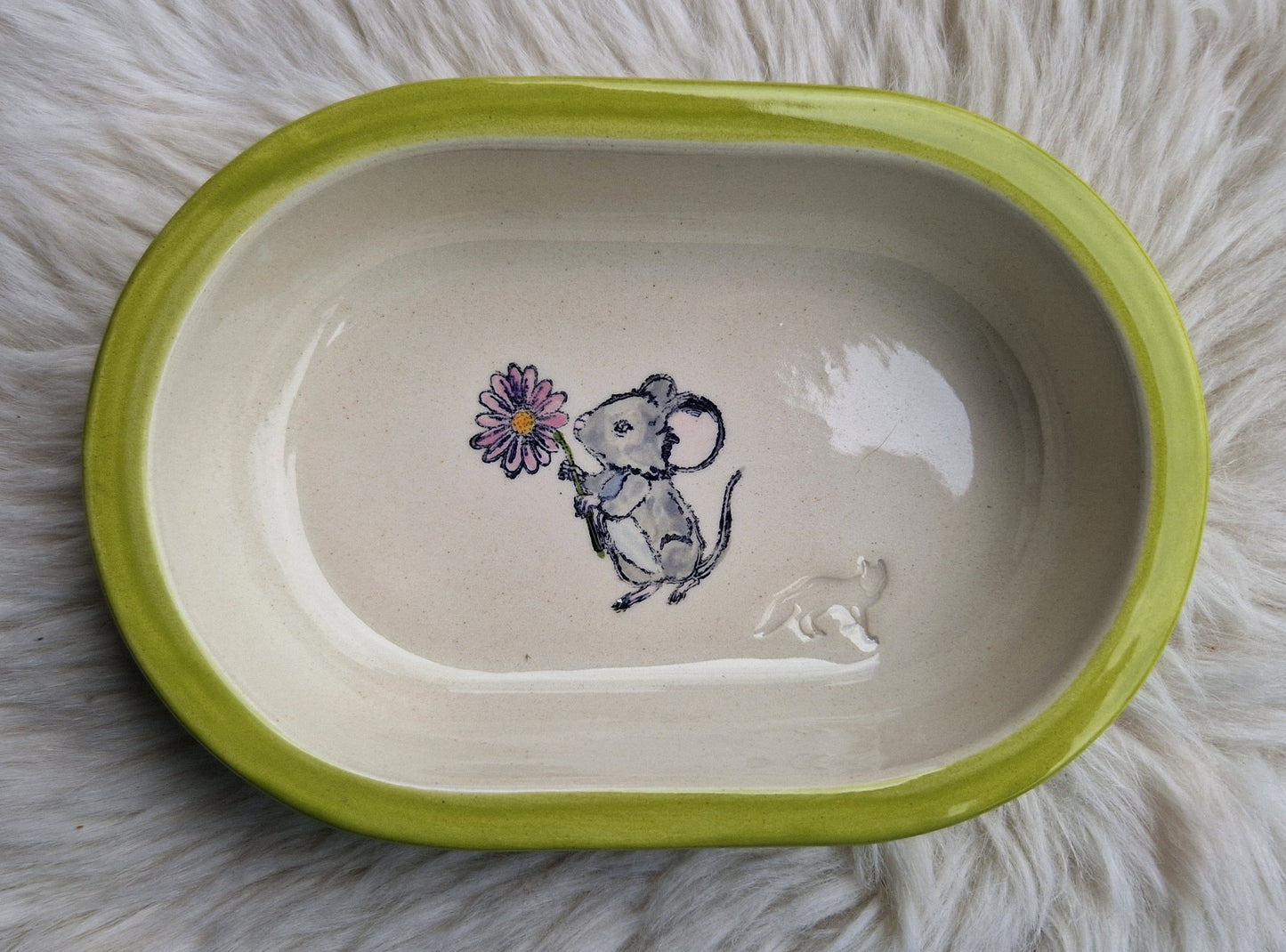 Keramik Schale für Surefeed mit Farbrand und diversen Mausmotiven