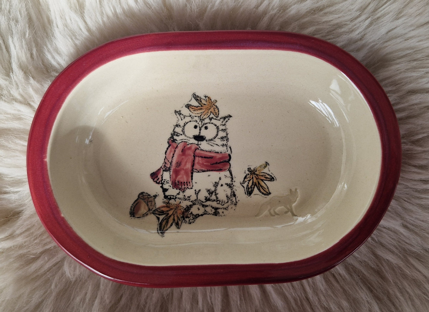 Keramik Schale für Surefeed mit Farbrand "Finn's kuscheliger Herbst"