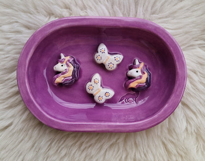 Keramik-Antischlingnapf für Katzen – Landmotive