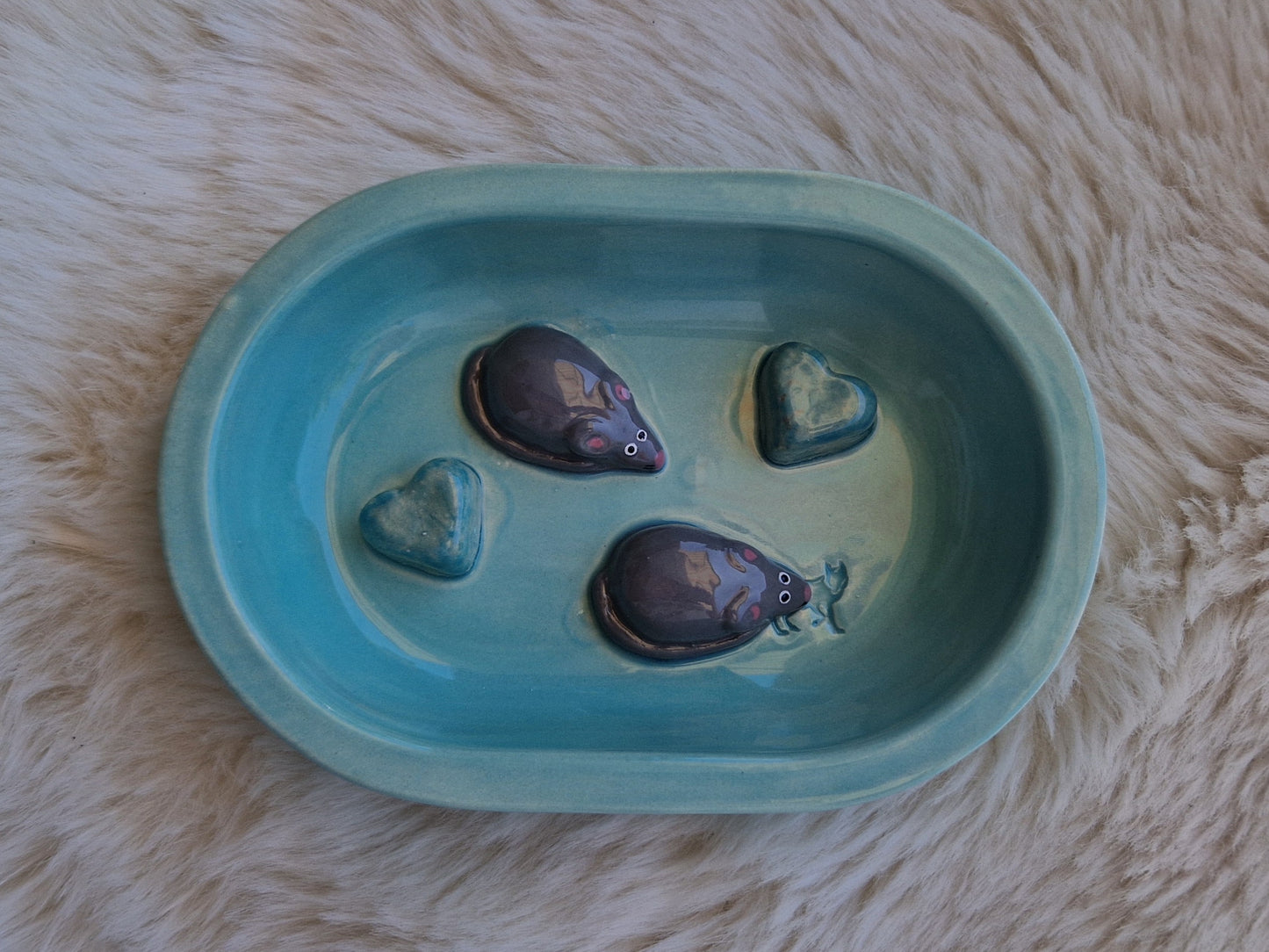 Keramik-Antischlingnapf für Katzen – Landmotive